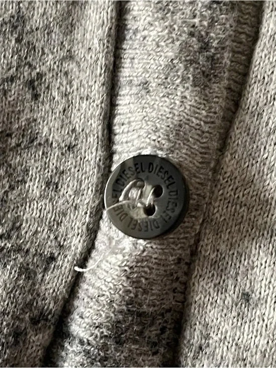 DIESEL Gray Tie-Dye V-Neck Button Cardigan - Picture 4 of 4